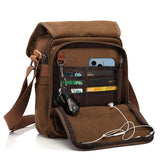 CHEREEKI Canvas Bag, Shoulder Bag Messenger Bag with Multiple Pockets (Hold 10 inch Tablet, iPad, Kindle)